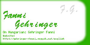 fanni gehringer business card